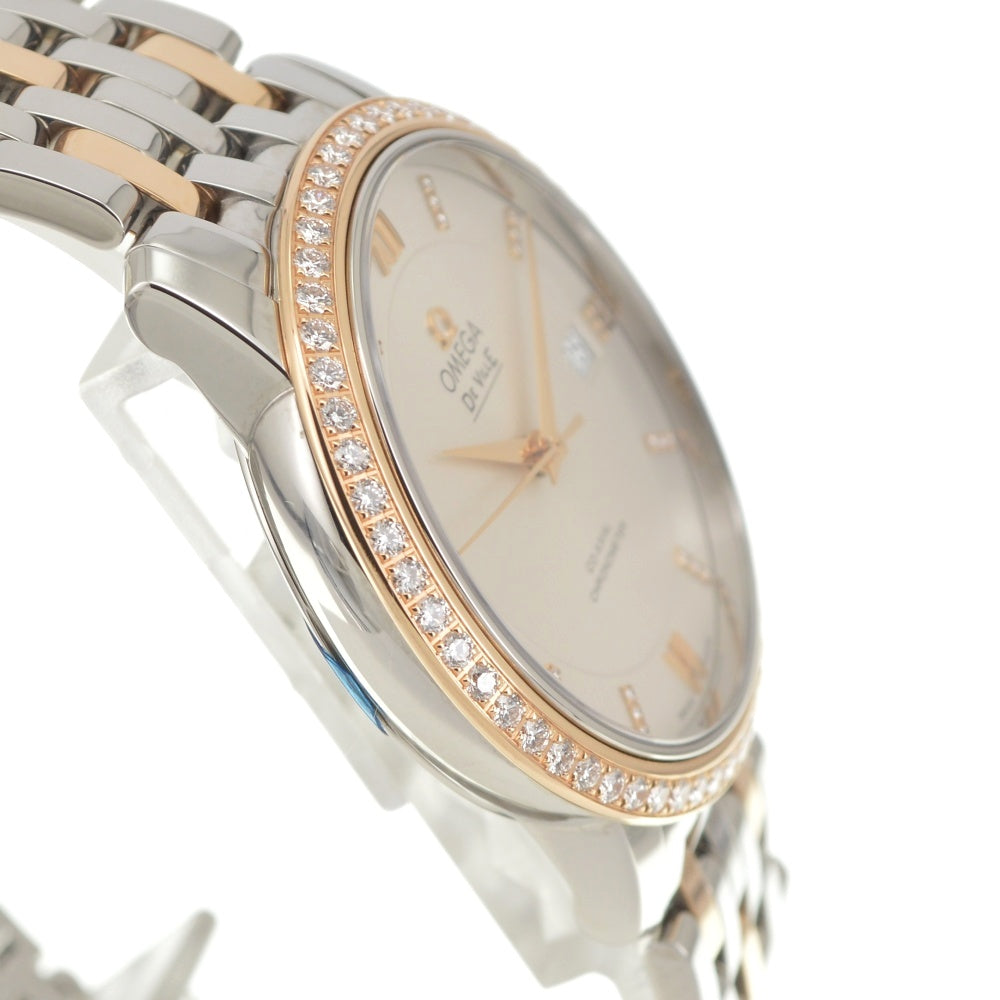 with paper OMEGA De Ville Prestige 424.25.37.20.52.001 Stainless Steel/K18RG/Diamond Silver Dial Automatic Men's
 Watch B#141994