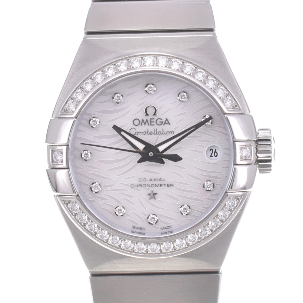 with paper OMEGA Constellation 123.15.27.20.55.003 diamond White shell Dial Automatic Ladies
 Watch B#141997