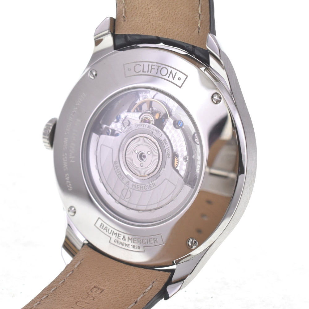 with paper Baume & Mercier Clifton MOA10449 Retrograde white Dial Automatic Men's
 Watch A#142002