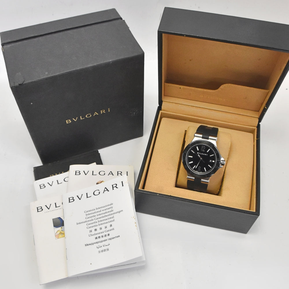 with paper BVLGARI Diagono DG42SC Date black Dial Automatic Men's
 Watch C#142012