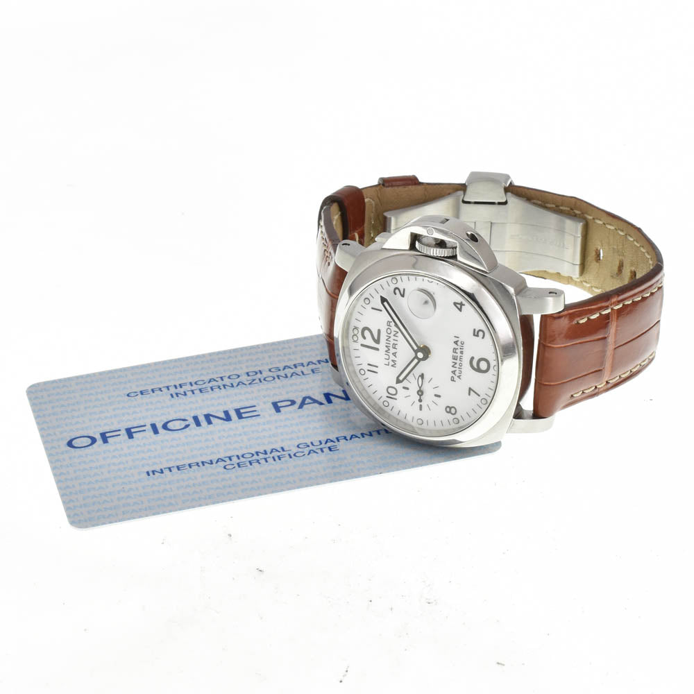 with paper PANERAI Luminor Marina PAM00049 Small second date white Dial Automatic Men's
 Watch E#142014