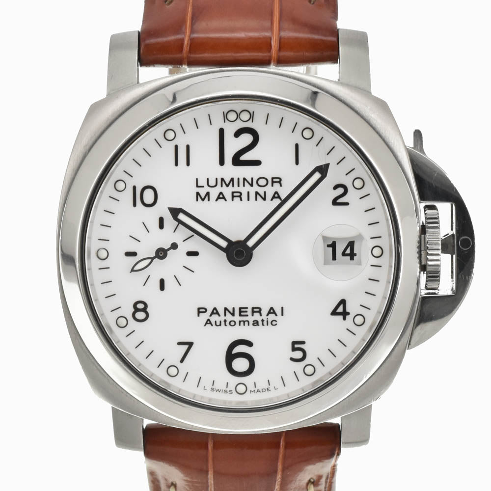 with paper PANERAI Luminor Marina PAM00049 Small second date white Dial Automatic Men's
 Watch E#142014