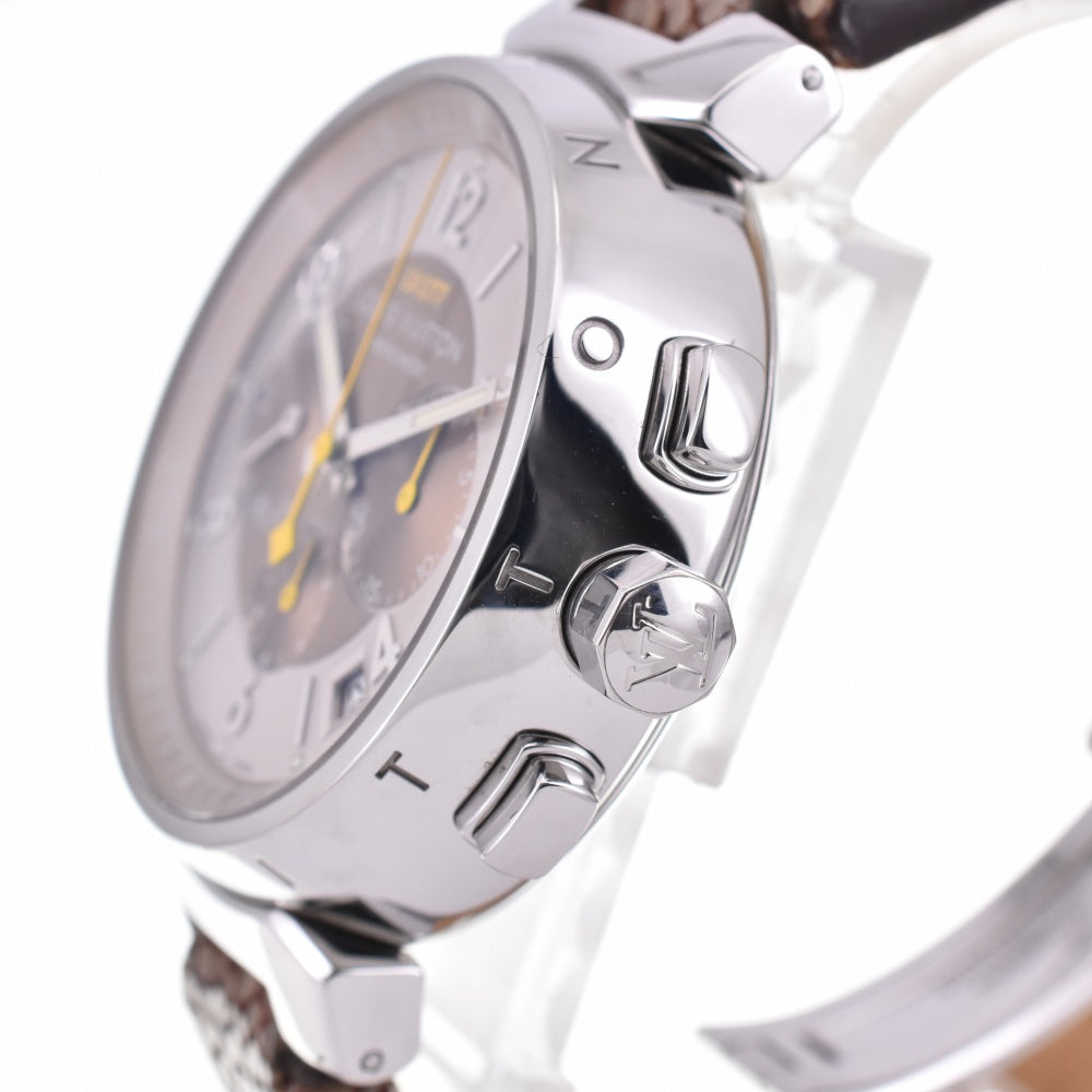 with paper LOUIS VUITTON Tambour Q1142 Chronograph Date Cal.LV277 El Primero Silver / Brown Dial Automatic Men's
 Watch N#142021