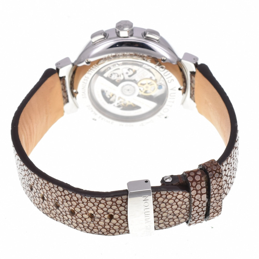 with paper LOUIS VUITTON Tambour Q1142 Chronograph Date Cal.LV277 El Primero Silver / Brown Dial Automatic Men's
 Watch N#142021