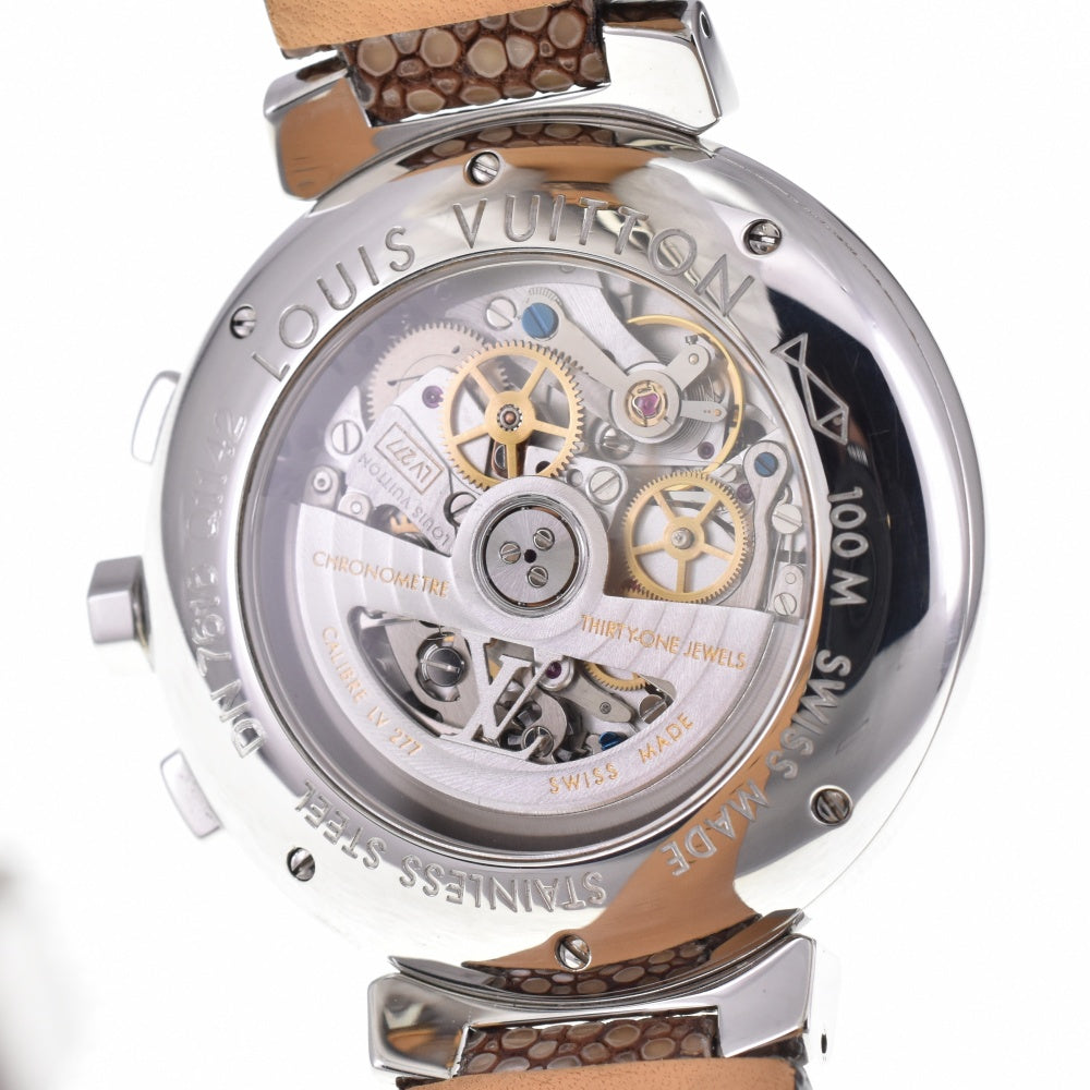 with paper LOUIS VUITTON Tambour Q1142 Chronograph Date Cal.LV277 El Primero Silver / Brown Dial Automatic Men's
 Watch N#142021