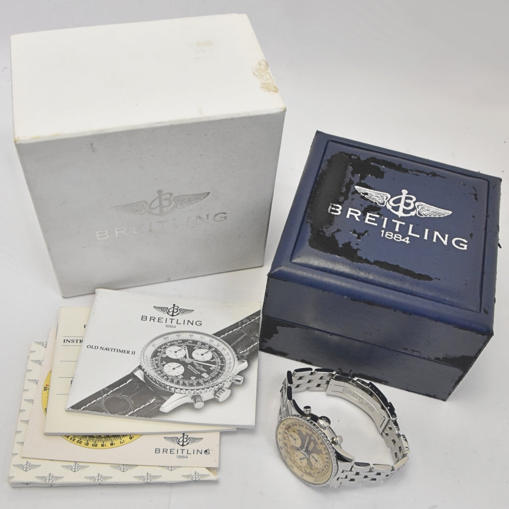 BREITLING Old Navi Timer A13022 Chronograph Tropical Dial Navy Dial Automatic Men's
 Watch E#142030