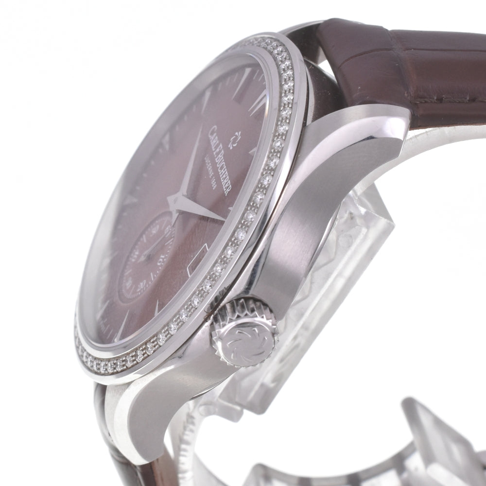 with paper CARL F.BUCHERER Manero Peripheral 00.10917.08.83.11 Diamond Bezel Brown shell Dial Automatic Men's
 Watch C#142031