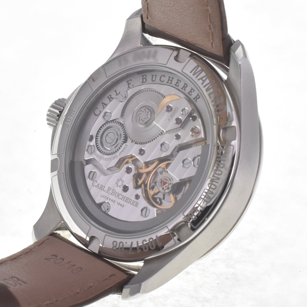 with paper CARL F.BUCHERER Manero Peripheral 00.10917.08.83.11 Diamond Bezel Brown shell Dial Automatic Men's
 Watch C#142031