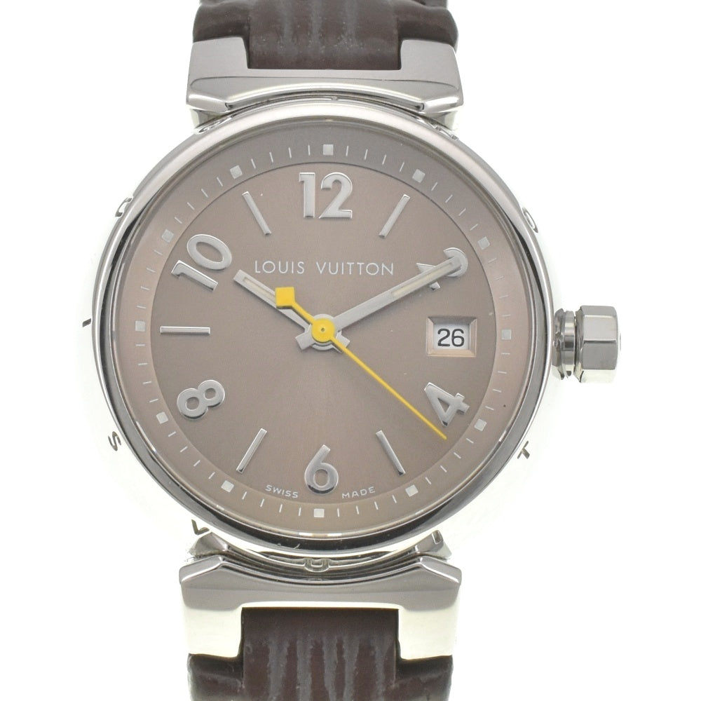 LOUIS VUITTON Tambour Q1212 Stainless Steel / Leather light brown Dial Quartz Ladies
 Watch E#142038