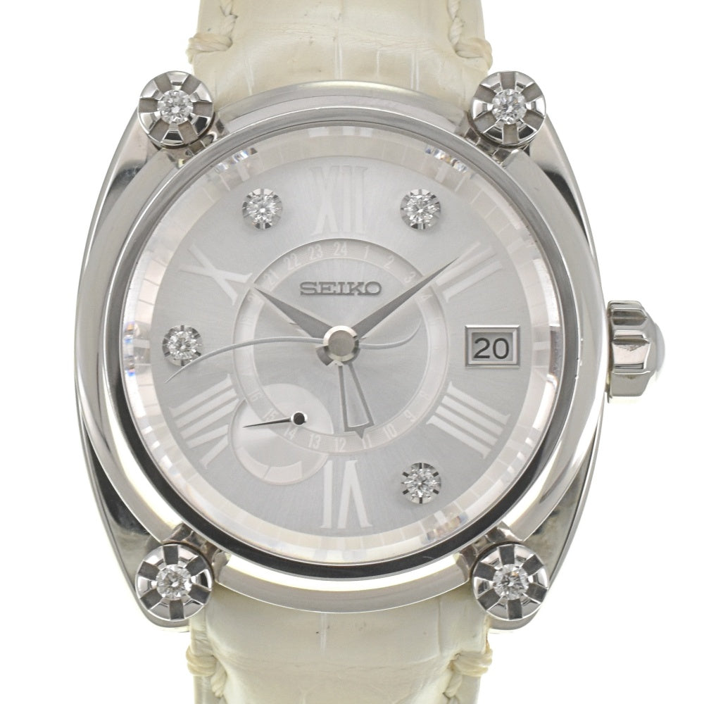 SEIKO Galante 10th Anniversary Limited Edition of 100 pieces worldwide SBLA087 Diamond GMT Power Reserve Date Silver Dial Spring drive Men's
 Watch E#142042