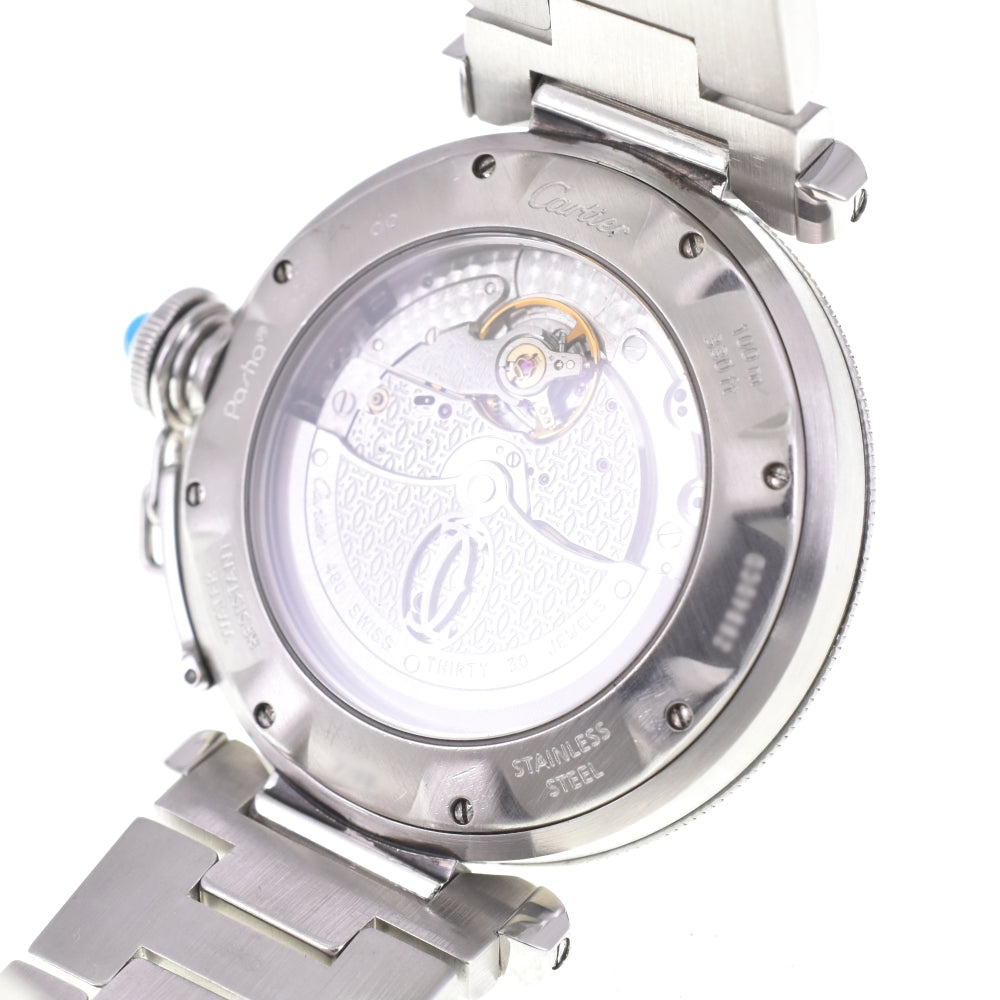 CARTIER Pasha W31037H3 GMT power reserve date Silver Dial Automatic Men's
 Watch P#142043