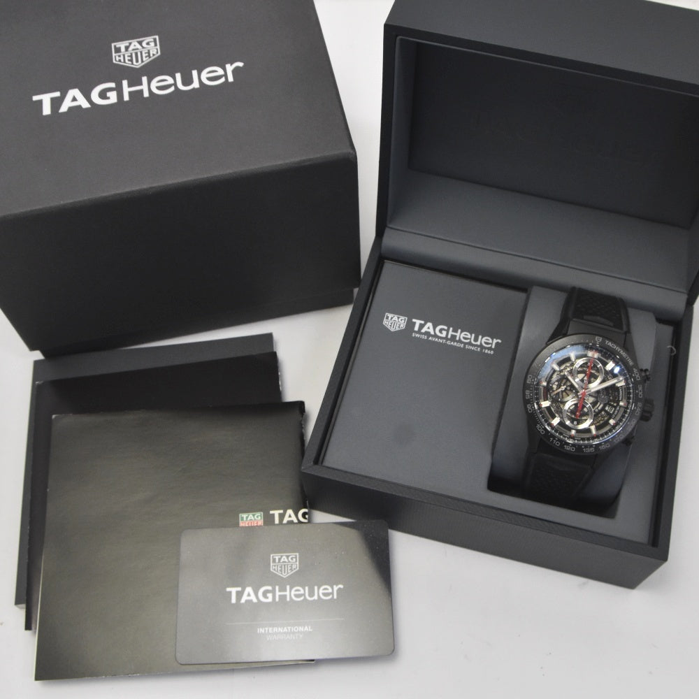 with paper TAG HEUER Carrera CAR2090.FT6088 Caliber Heuer 01 skeleton Dial Automatic Men's
 Watch E#142052