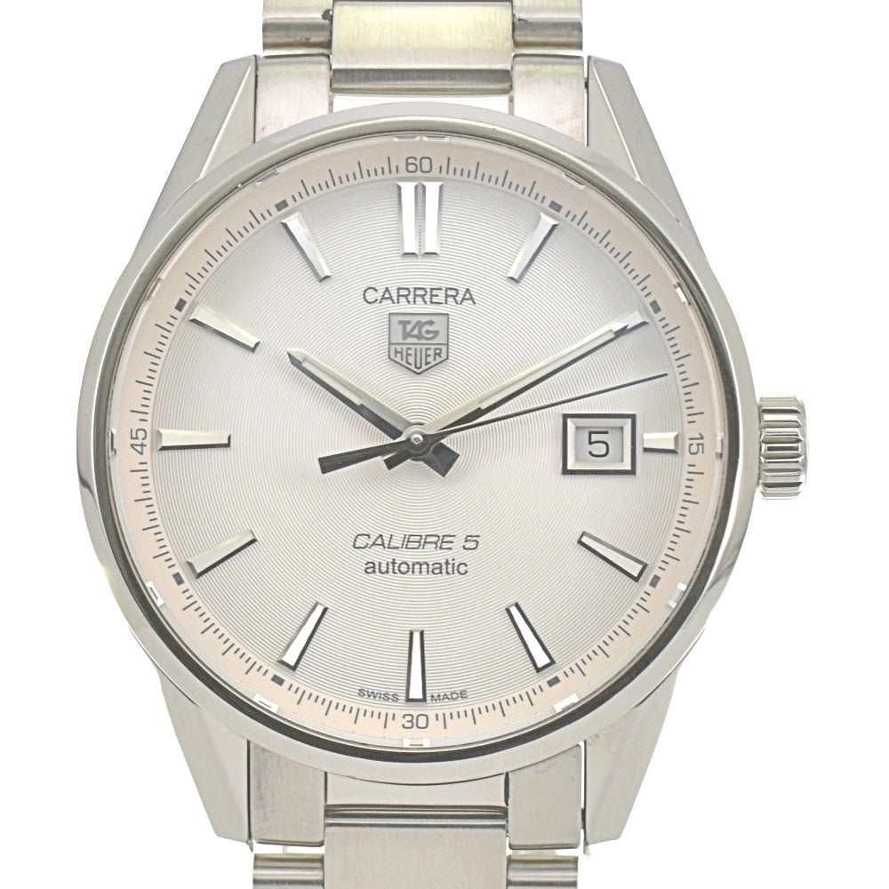 with paper TAG HEUER Carrera Caliber 5 WAR211B Silver Dial Automatic Men's
 Watch D#142056