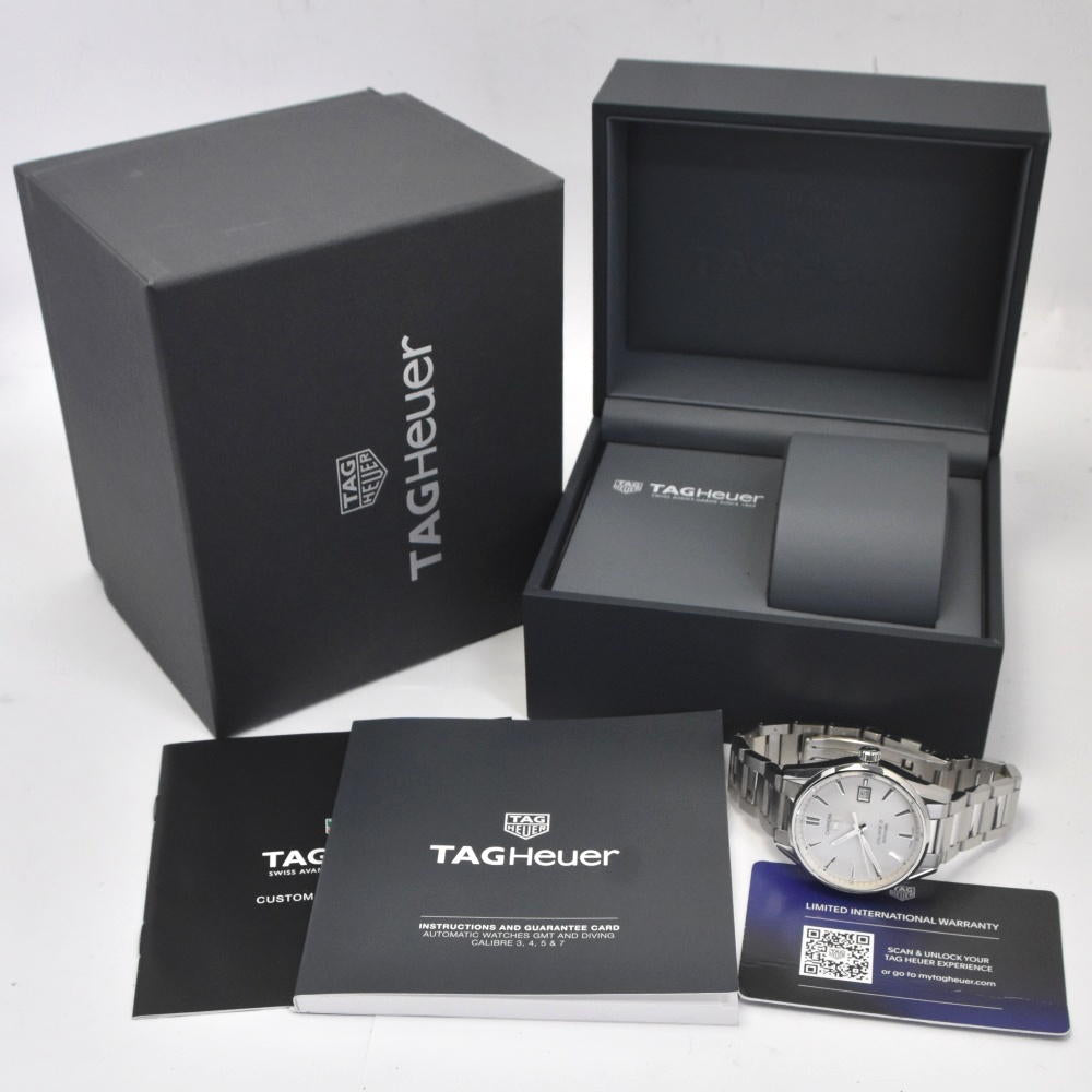 with paper TAG HEUER Carrera Caliber 5 WAR211B Silver Dial Automatic Men's
 Watch D#142056