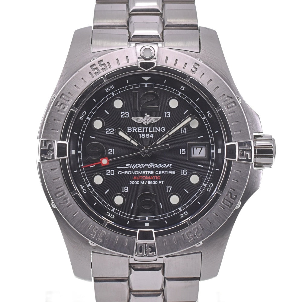 with paper BREITLING Super Ocean Steel Fish A17390 black Dial Automatic Men's
 Watch E#142078