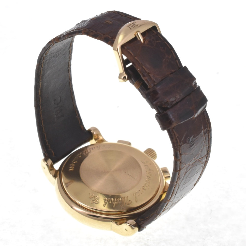 IWC SCHAFFHAUSEN Amalfi Chronograph IW370301 vintage Date K18YG/Leather Cal.75320 white Dial Automatic Men's
 Watch E#142084