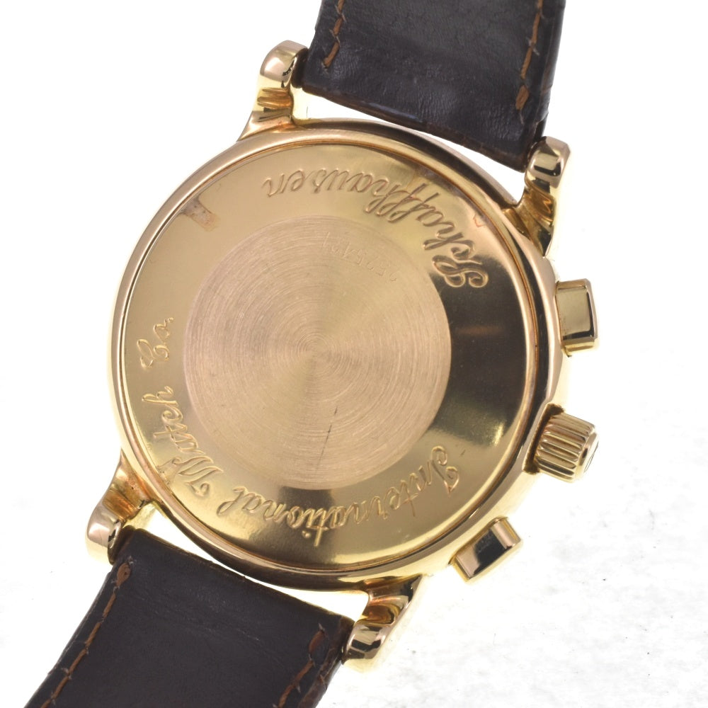 IWC SCHAFFHAUSEN Amalfi Chronograph IW370301 vintage Date K18YG/Leather Cal.75320 white Dial Automatic Men's
 Watch E#142084