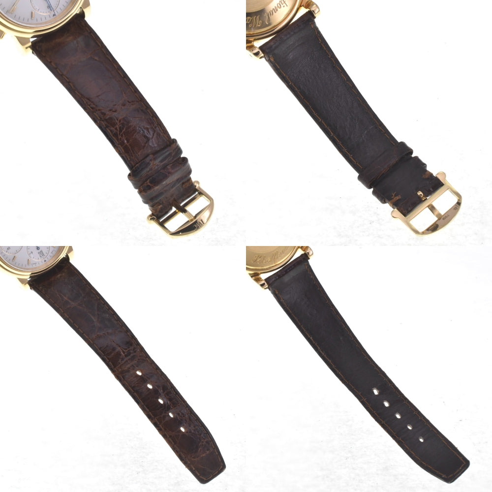 IWC SCHAFFHAUSEN Amalfi Chronograph IW370301 vintage Date K18YG/Leather Cal.75320 white Dial Automatic Men's
 Watch E#142084