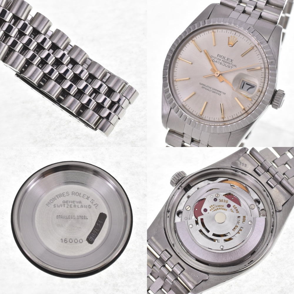 ROLEX Oyster Perpetual DATEJUST 16030 vintage Cal.3035 Silver Dial Automatic Men's
 Watch E#142100