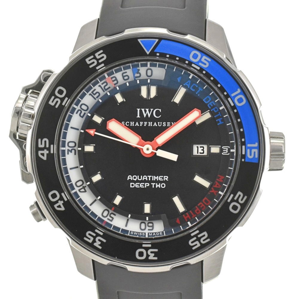 with paper IWC SCHAFFHAUSEN Aqua timer IW354702 Deep Two Date black Dial Automatic Men's
 Watch D#142106