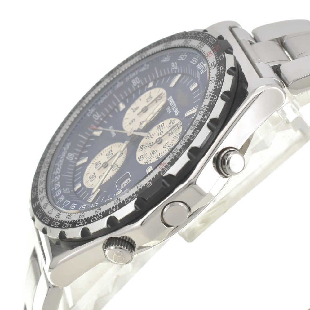 with paper BREITLING Jupiter pilot A59028 Chronograph Blue / Silver Dial Quartz Men's
 Watch E#142114