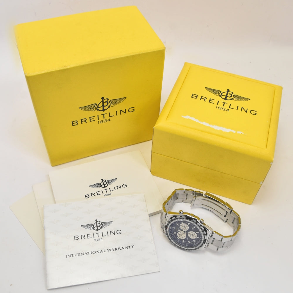 with paper BREITLING Jupiter pilot A59028 Chronograph Blue / Silver Dial Quartz Men's
 Watch E#142114
