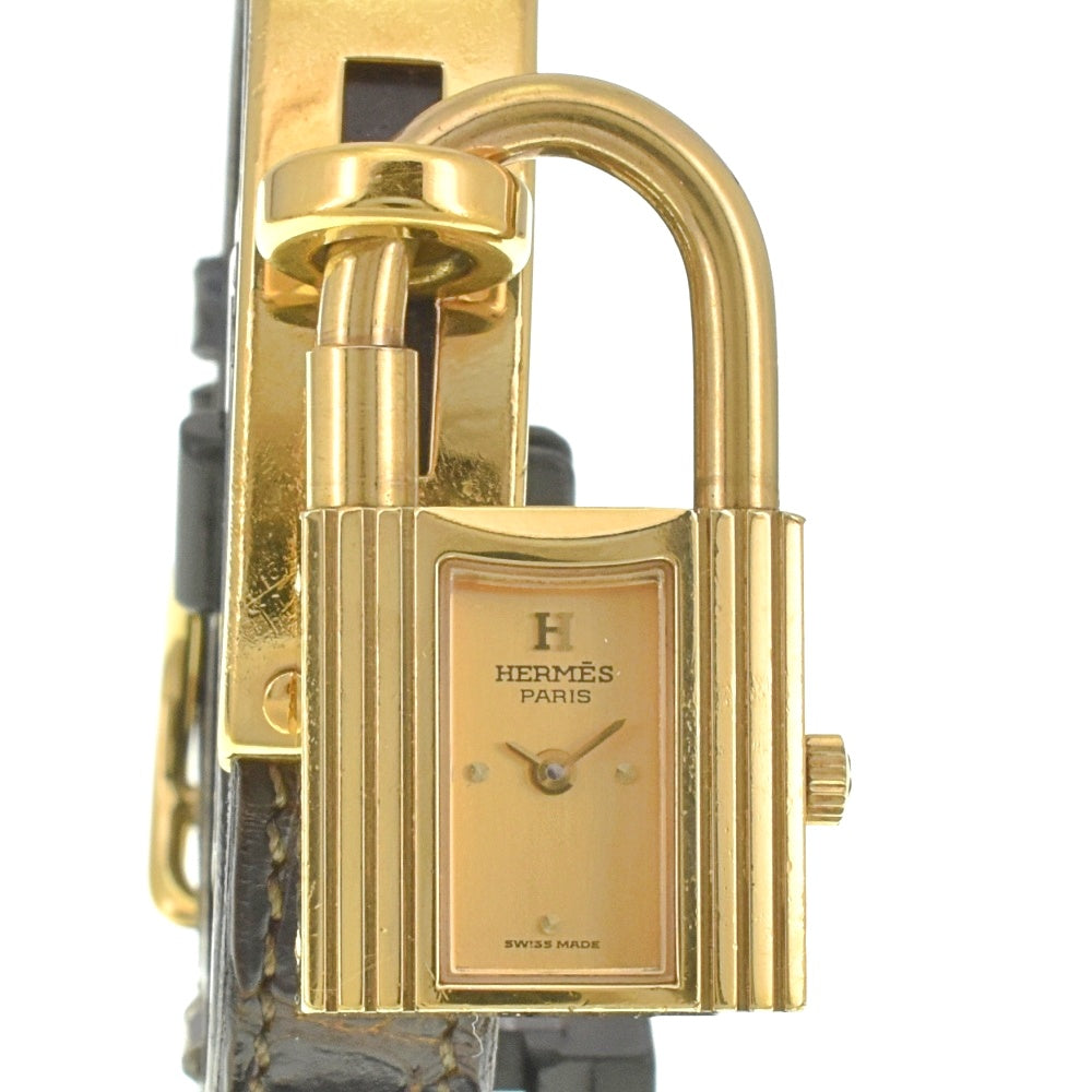 with paper HERMES Kelly watch Gold Plated / Leather gold Dial Quartz Ladies
 Watch E#142120