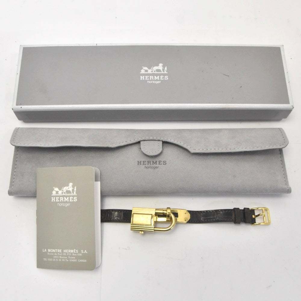 with paper HERMES Kelly watch Gold Plated / Leather gold Dial Quartz Ladies
 Watch E#142120