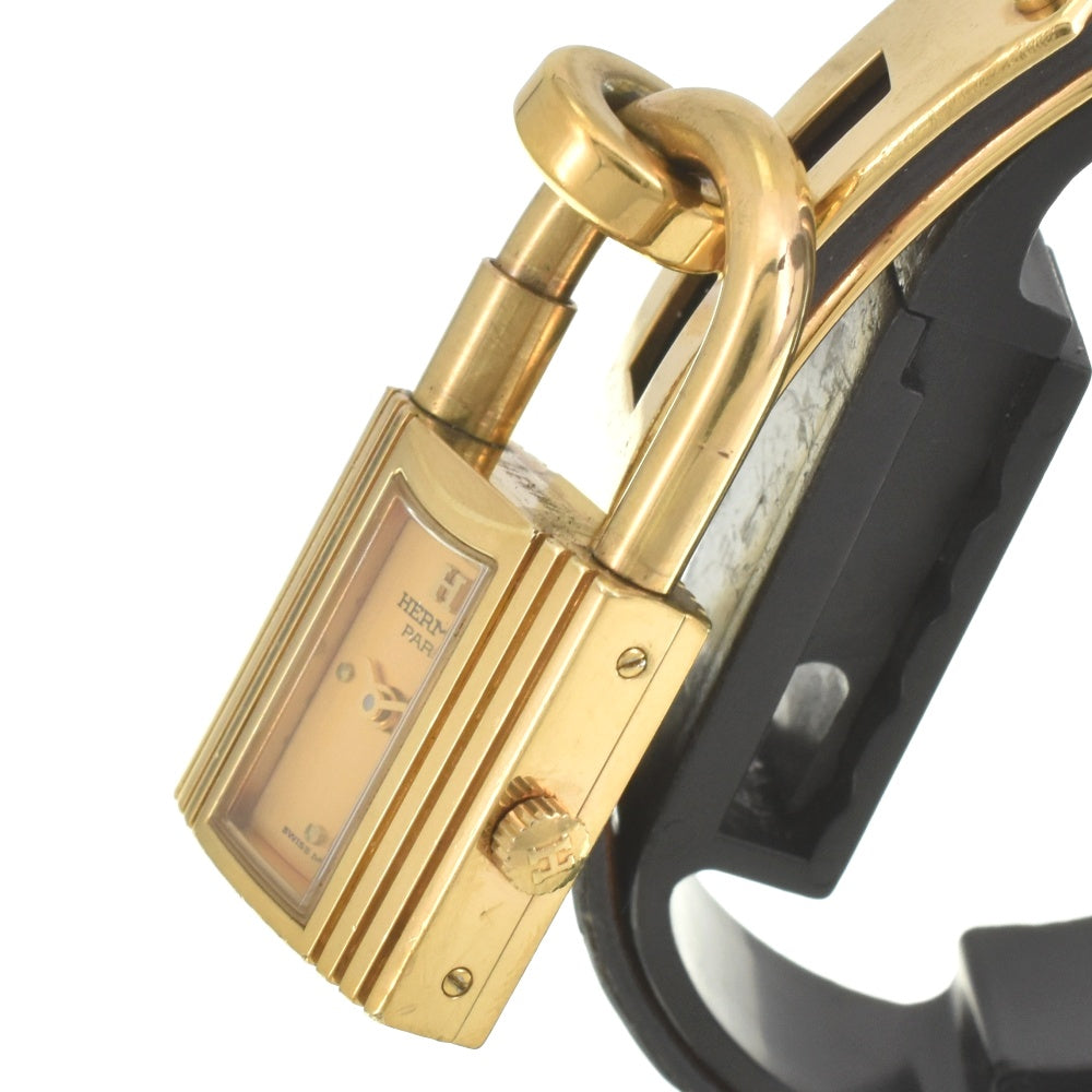 with paper HERMES Kelly watch Gold Plated / Leather gold Dial Quartz Ladies
 Watch E#142120