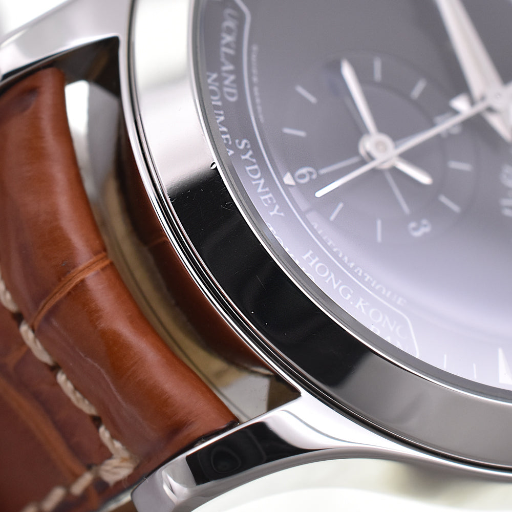 with paper JAEGER-LECOULTRE Master geography 142.8.92.S/Q1428470 black Dial Automatic Men's
 Watch I#142140