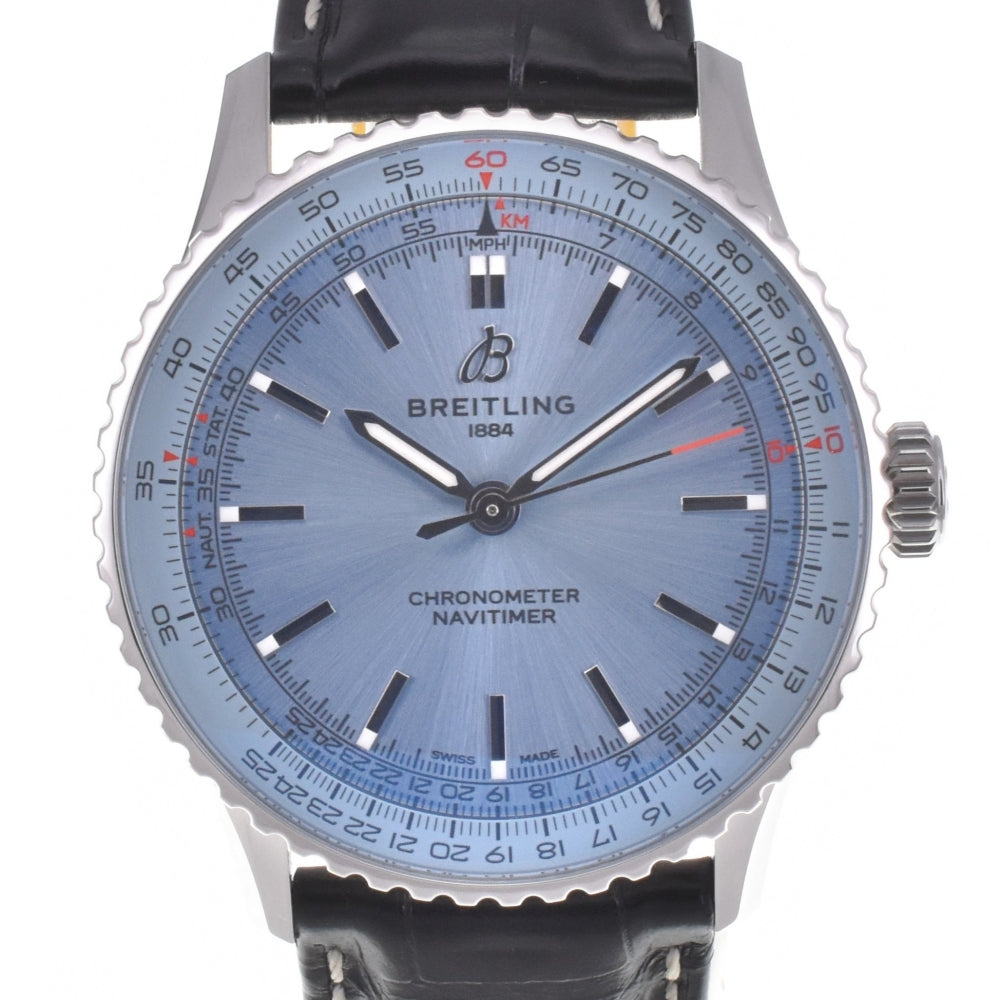 with paper BREITLING Navitimer 41 A17329 Light blue Dial Automatic Men's
 Watch D#142169