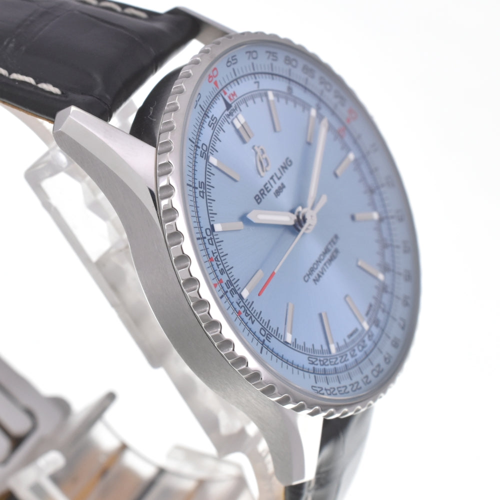 with paper BREITLING Navitimer 41 A17329 Light blue Dial Automatic Men's
 Watch D#142169