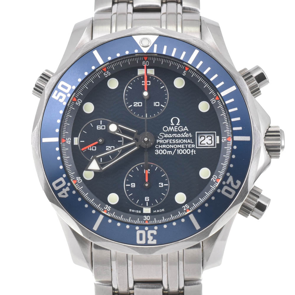 with paper OMEGA Seamaster300 2599.80 Chronograph Date blue Dial Automatic Men's
 Watch J#142171