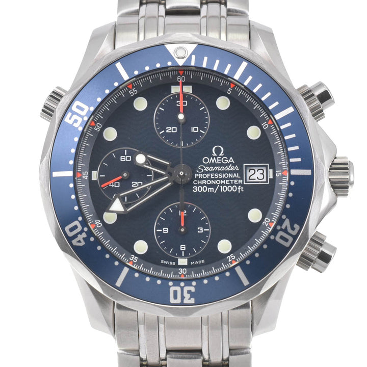 with paper OMEGA Seamaster300 2599.80 Chronograph Date blue Dial Automatic Men's
 Watch J#142171