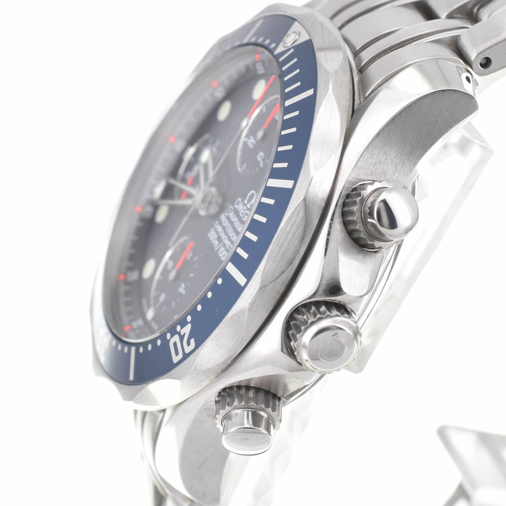 with paper OMEGA Seamaster300 2599.80 Chronograph Date blue Dial Automatic Men's
 Watch J#142171