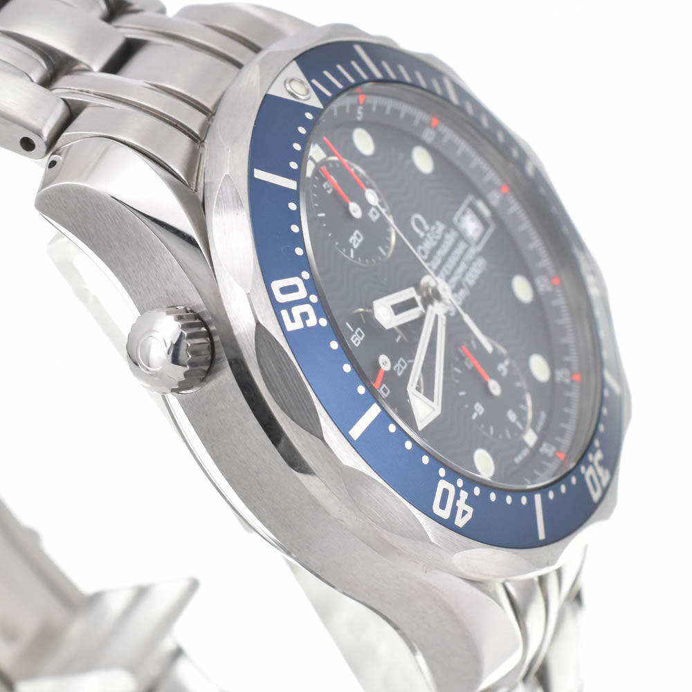 with paper OMEGA Seamaster300 2599.80 Chronograph Date blue Dial Automatic Men's
 Watch J#142171