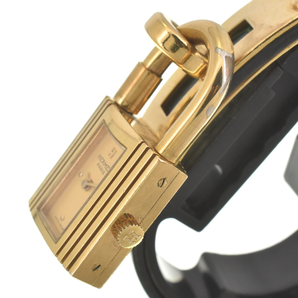 HERMES Kelly watch KE1.201 Gold Plated / Leather gold Dial Quartz Ladies
 Watch D#142175
