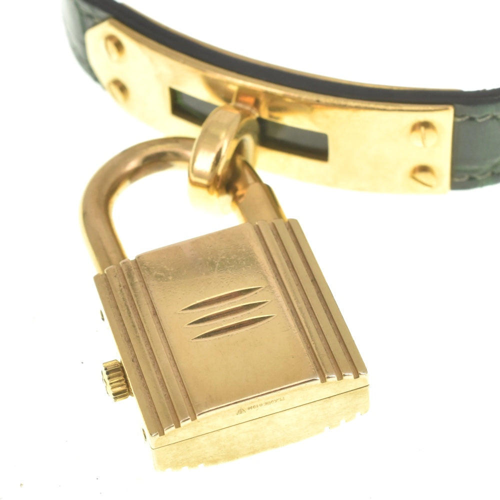 HERMES Kelly watch KE1.201 Gold Plated / Leather gold Dial Quartz Ladies
 Watch D#142175