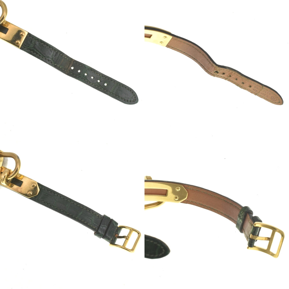HERMES Kelly watch KE1.201 Gold Plated / Leather gold Dial Quartz Ladies
 Watch D#142175