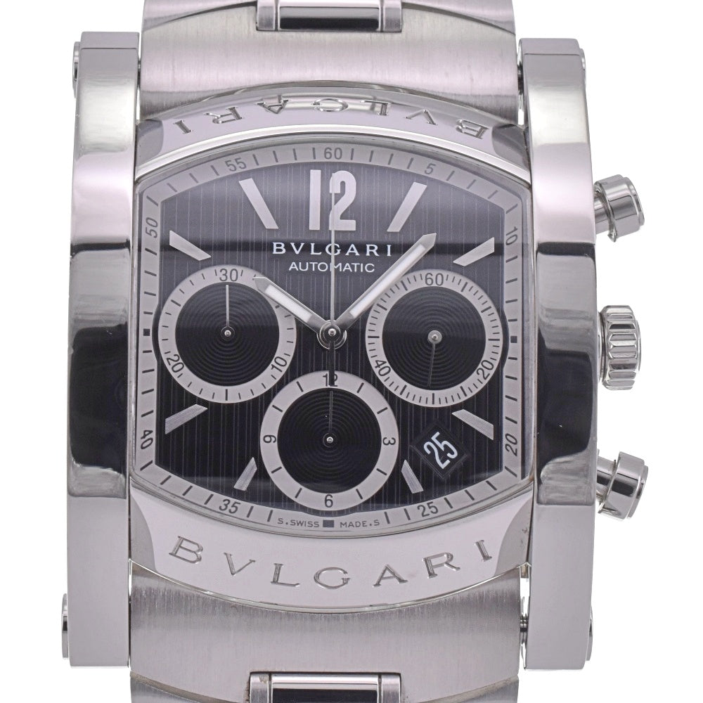 with paper BVLGARI Assioma AA48SCH Chronograph Date black Dial Automatic Men's
 Watch H#142178