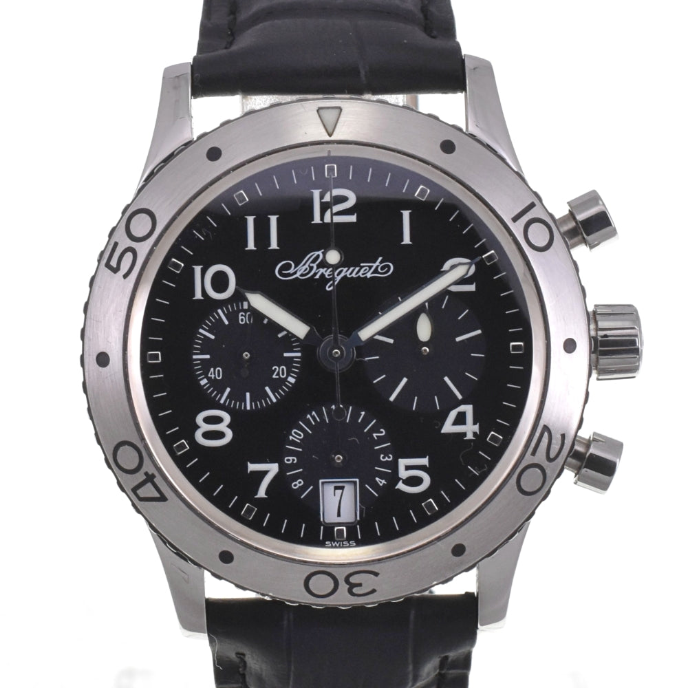 with paper Breguet Transatlantic type XX 3820ST/H2/9W6 Chronograph Date black Dial Automatic Men's
 Watch I#142188