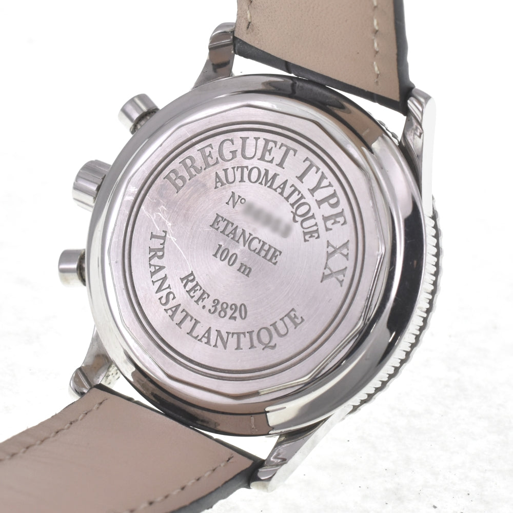 with paper Breguet Transatlantic type XX 3820ST/H2/9W6 Chronograph Date black Dial Automatic Men's
 Watch I#142188