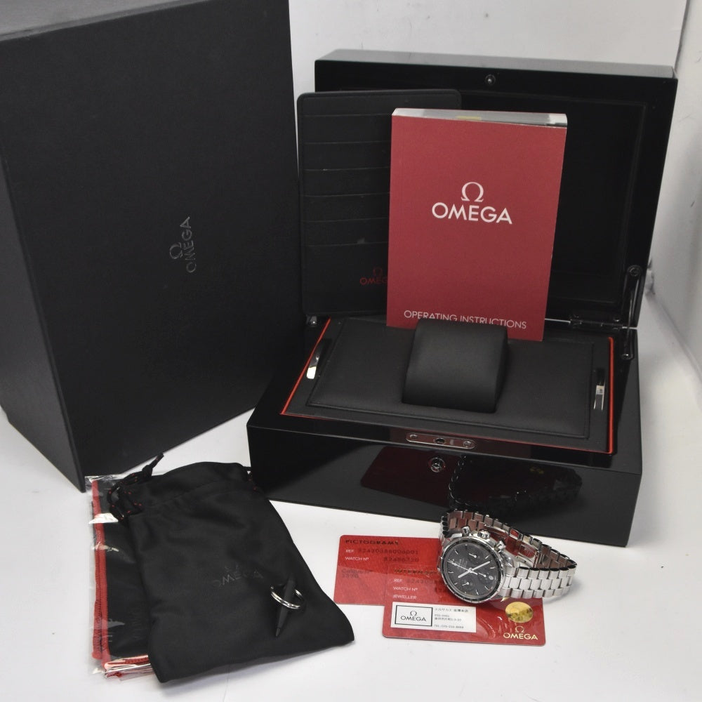 with paper OMEGA Speed master 38 324.30.38.50.06.001 Chronograph Date gray Dial Automatic Men's
 Watch D#142198