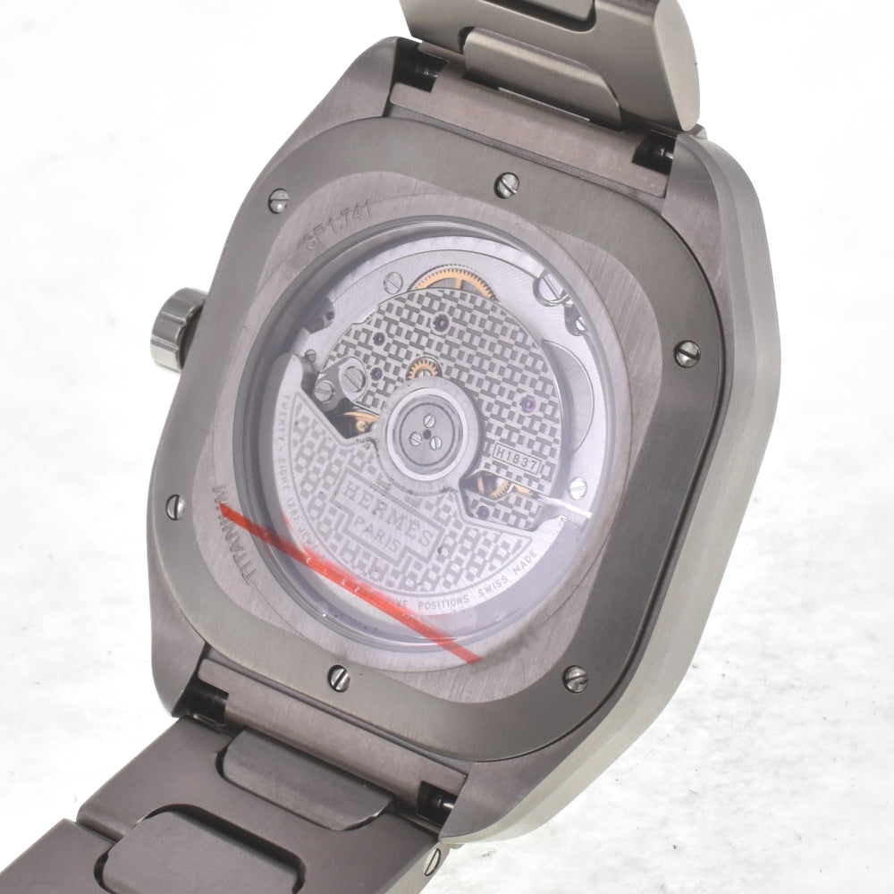 with paper HERMES H08 SP1.741 Date Titanium gray Dial Automatic Men's
 Watch I#142219