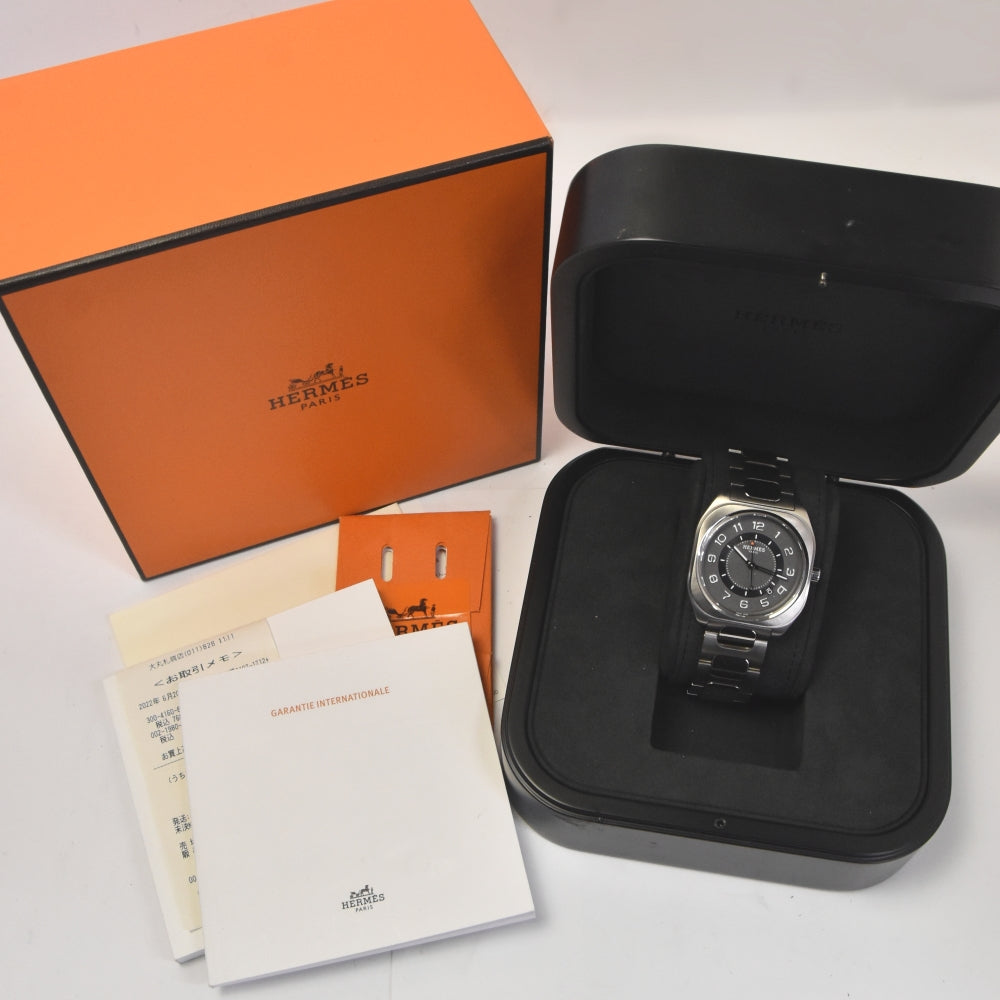 with paper HERMES H08 SP1.741 Date Titanium gray Dial Automatic Men's
 Watch I#142219