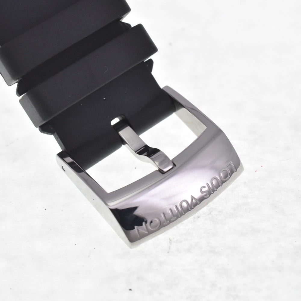 with paper LOUIS VUITTON Tambour Damier Graphite Lace QA131Z Black/Gray/Green Dial Automatic Men's
 Watch E#142220