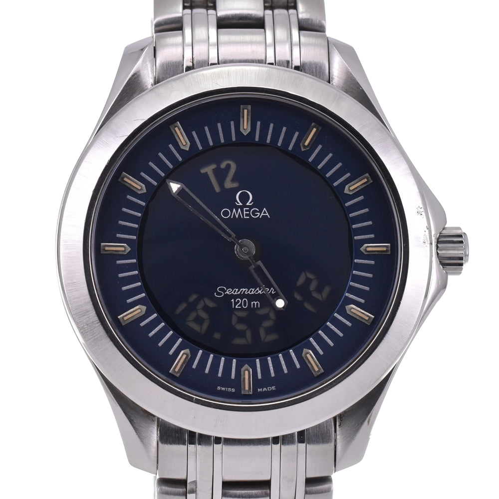OMEGA Seamaster 120m 2521.81 Date Ana-Digi Navy Dial Quartz Men's
 Watch D#142223