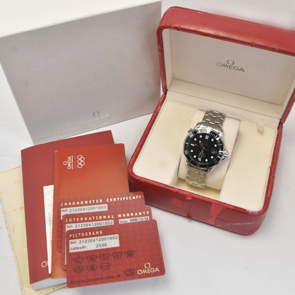 with paper OMEGA Seamaster Coaxial 212.30.41.20.01.002 black Dial Automatic Men's
 Watch D#142228