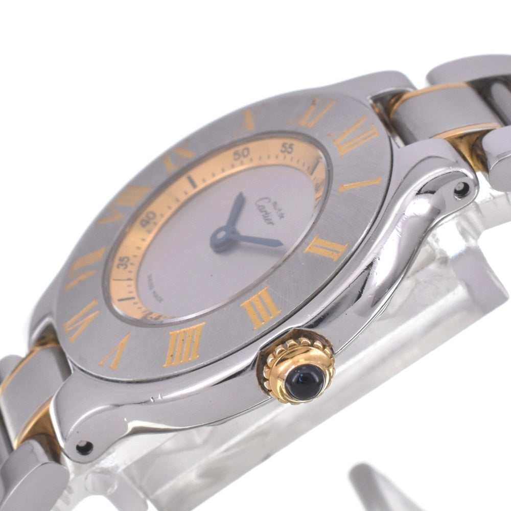 CARTIER Must21 Vantian SM 2 tone W10073R6 Silver Dial Quartz Ladies
 Watch E#142233