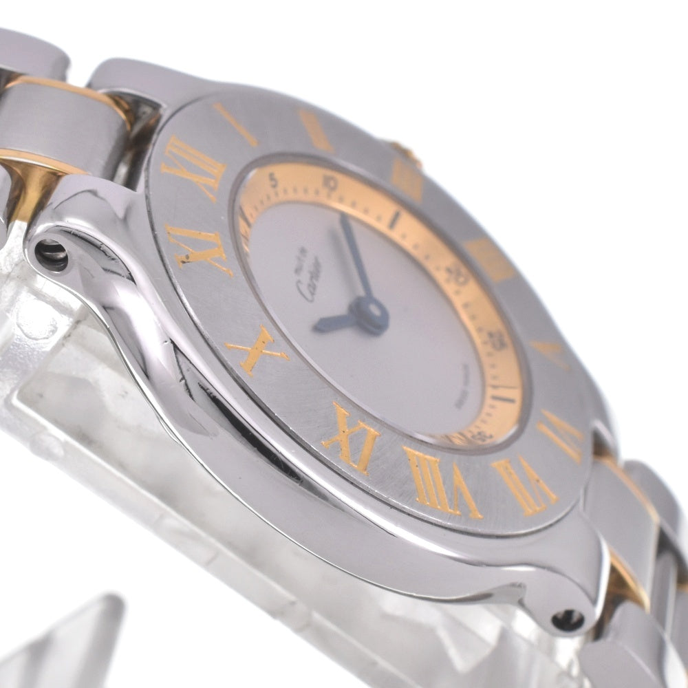 CARTIER Must21 Vantian SM 2 tone W10073R6 Silver Dial Quartz Ladies
 Watch E#142233